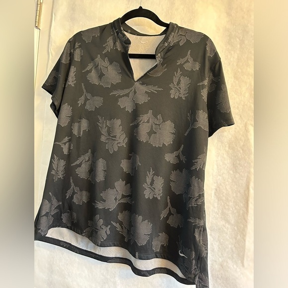 Nike Black Victory Floral Jacquard Performance V neck Polo Sz-XXL. V4 - Picture 5 of 10